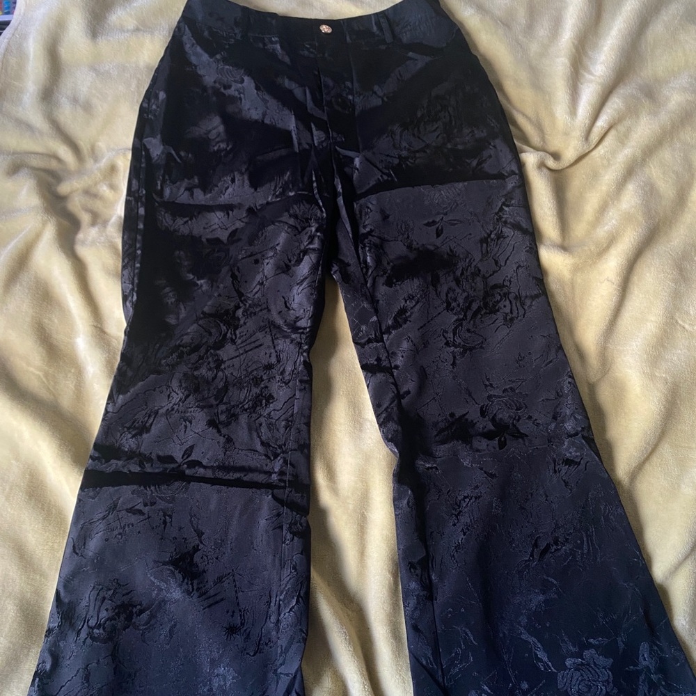 pattern silk pants